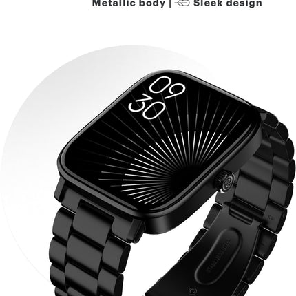 Noise Pulse 2 Pro [New Launch] 1.8" Vibrant Display, Bluetooth Calling Smart Watch for Men & Women, 7 Days Battery Life, Metallic Finish, Built-in Games, Voice Assistance, Health Suite (Elite Black) 