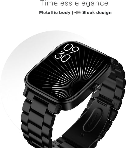 Noise Pulse 2 Pro [New Launch] 1.8" Vibrant Display, Bluetooth Calling Smart Watch for Men & Women, 7 Days Battery Life, Metallic Finish, Built-in Games, Voice Assistance, Health Suite (Elite Black) 