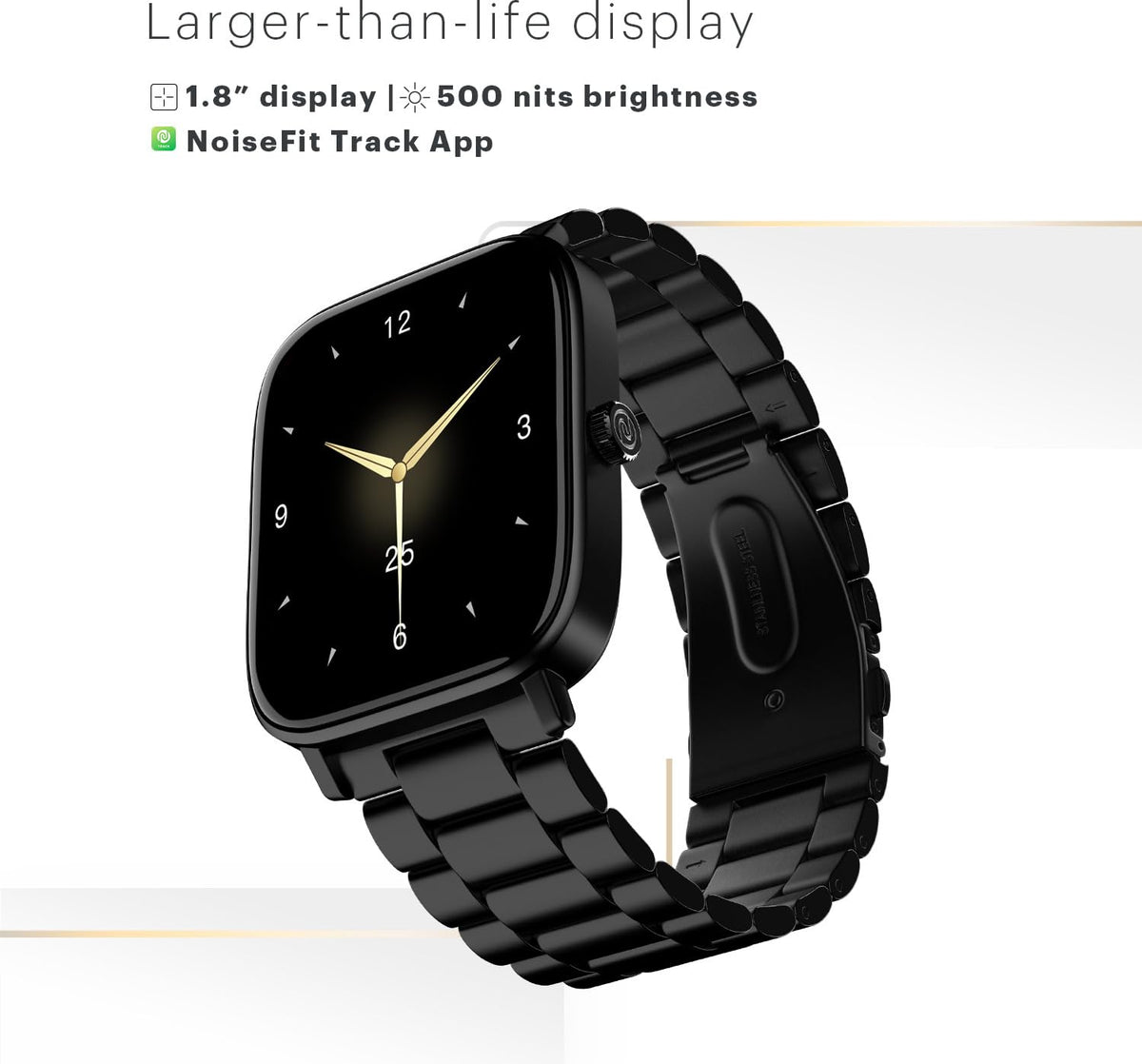 Noise Pulse 2 Pro [New Launch] 1.8" Vibrant Display, Bluetooth Calling Smart Watch for Men & Women, 7 Days Battery Life, Metallic Finish, Built-in Games, Voice Assistance, Health Suite (Elite Black) 