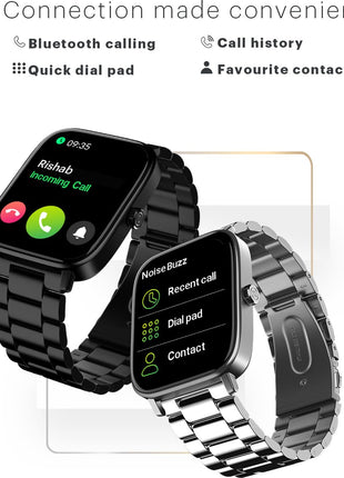 Noise Pulse 2 Pro [New Launch] 1.8" Vibrant Display, Bluetooth Calling Smart Watch for Men & Women, 7 Days Battery Life, Metallic Finish, Built-in Games, Voice Assistance, Health Suite (Elite Black) 