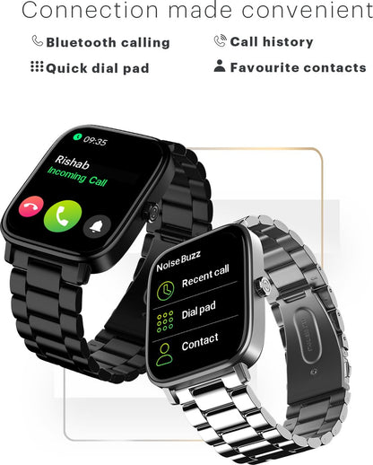 Noise Pulse 2 Pro [New Launch] 1.8" Vibrant Display, Bluetooth Calling Smart Watch for Men & Women, 7 Days Battery Life, Metallic Finish, Built-in Games, Voice Assistance, Health Suite (Elite Black) 
