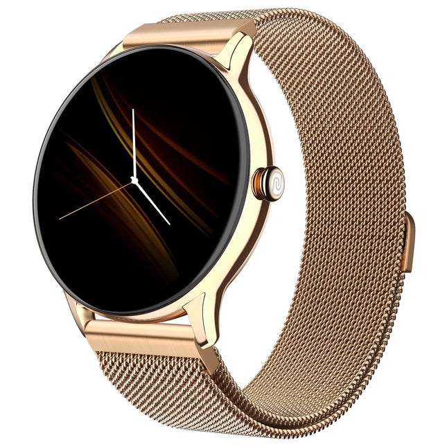 Noise Twist Go Bluetooth Calling Smart Watch for Women with Sleek Metal Dial, Glossy Finish, 1.39" Display, 100+ Watch Faces, IP68, Sleep Tracking, Voice Assistance, Upto 7 Days Battery (Gold Link) 