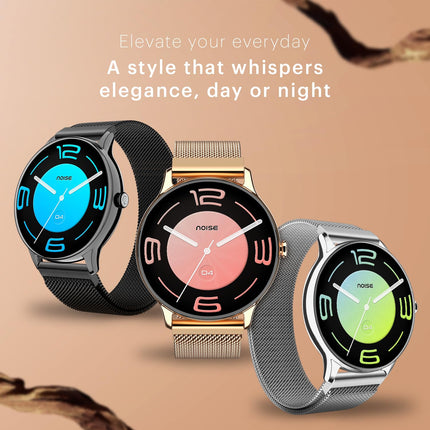 Noise Twist Go Bluetooth Calling Smart Watch for Women with Sleek Metal Dial, Glossy Finish, 1.39" Display, 100+ Watch Faces, IP68, Sleep Tracking, Voice Assistance, Upto 7 Days Battery (Gold Link) 