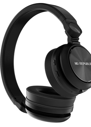 Nu Republic Starboy with 54 Hour Playtime,X-Bass® Technology,40mm Neodymium Drivers,Gaming Mode,Bluetooth V5.4,Dual Pairing,Dual Stereo,Type-C Fast Charging ENC Bluetooth Over Ear Headphones (Black) 