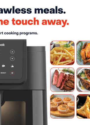 Nutricook 7.6 Litre Air Fryer Slim XL, 2025 New Launch, Clear Window & Interior Light, Extra Large Basket, Space-Saving Slim Design, Air Fry, Bake, Reheat, with 5 Preset, 1700W, 2 Year Warranty 