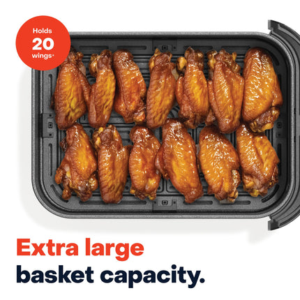 Nutricook 7.6 Litre Air Fryer Slim XL, 2025 New Launch, Clear Window & Interior Light, Extra Large Basket, Space-Saving Slim Design, Air Fry, Bake, Reheat, with 5 Preset, 1700W, 2 Year Warranty 