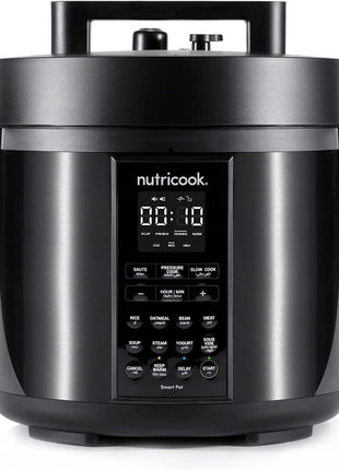 Nutricook Stainless Steel Smart Pot 2, 1000W, 9 In 1 Instant Programmable Electric Pressure Cooker, Slow Cooker, Rice Cooker, Steamer, Saute Pot, Warm Food, Smart Lid (Smart Pot 6 Litre) 