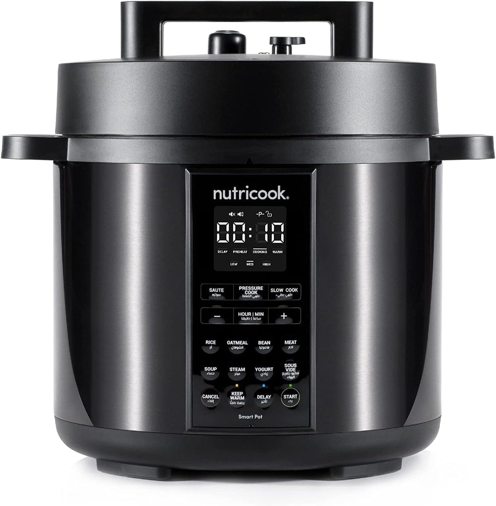 Nutricook Stainless Steel Smart Pot 2, 1000W, 9 In 1 Instant Programmable Electric Pressure Cooker, Slow Cooker, Rice Cooker, Steamer, Saute Pot, Warm Food, Smart Lid (Smart Pot 6 Litre)
