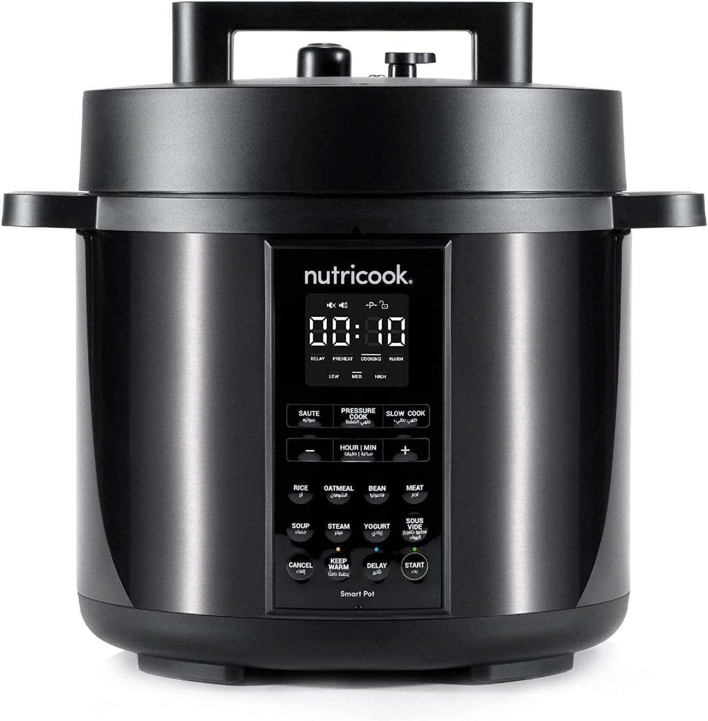 Nutricook Stainless Steel Smart Pot 2, 1000W, 9 In 1 Instant Programmable Electric Pressure Cooker, Slow Cooker, Rice Cooker, Steamer, Saute Pot, Warm Food, Smart Lid (Smart Pot 6 Litre) 