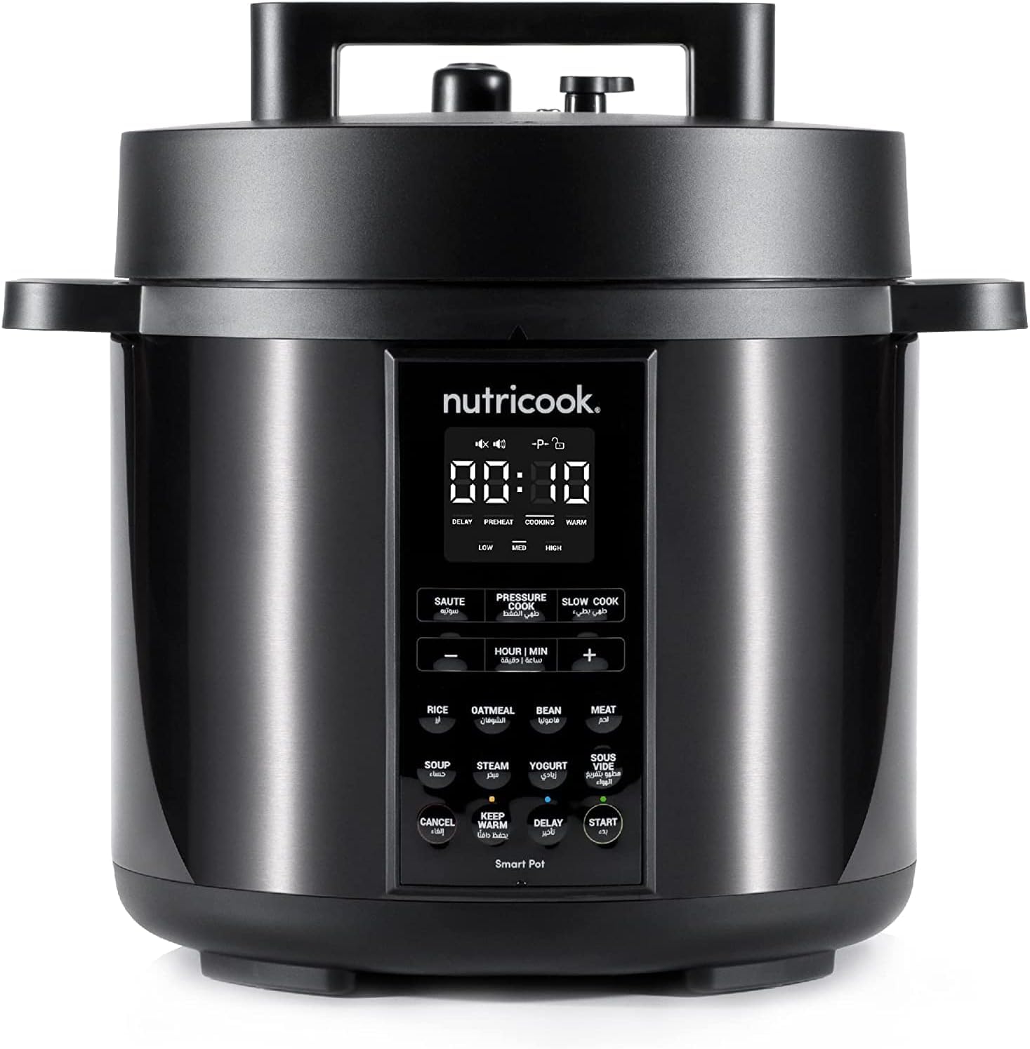 Nutricook Stainless Steel Smart Pot 2, 1000W, 9 In 1 Instant Programmable Electric Pressure Cooker, Slow Cooker, Rice Cooker, Steamer, Saute Pot, Warm Food, Smart Lid (Smart Pot 6 Litre) 