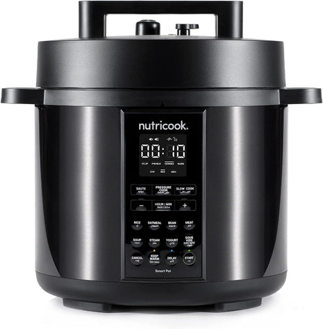 Nutricook Stainless Steel Smart Pot 2, 1000W, 9 In 1 Instant Programmable Electric Pressure Cooker, Slow Cooker, Rice Cooker, Steamer, Saute Pot, Warm Food, Smart Lid (Smart Pot 6 Litre) 