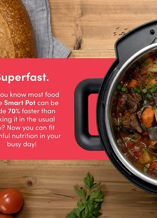 Nutricook Stainless Steel Smart Pot 2, 1000W, 9 In 1 Instant Programmable Electric Pressure Cooker, Slow Cooker, Rice Cooker, Steamer, Saute Pot, Warm Food, Smart Lid (Smart Pot 6 Litre) 