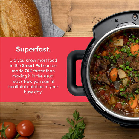 Nutricook Stainless Steel Smart Pot 2, 1000W, 9 In 1 Instant Programmable Electric Pressure Cooker, Slow Cooker, Rice Cooker, Steamer, Saute Pot, Warm Food, Smart Lid (Smart Pot 6 Litre) 