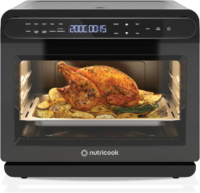 Nutricook Steami, Steam + Air Fryer Oven, 11-in-1 Functions, 24L Capacity, Steam + Convection, Real Steam Technology, 1600 watts, Black 
