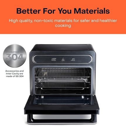 Nutricook Steami, Steam + Air Fryer Oven, 11-in-1 Functions, 24L Capacity, Steam + Convection, Real Steam Technology, 1600 watts, Black 
