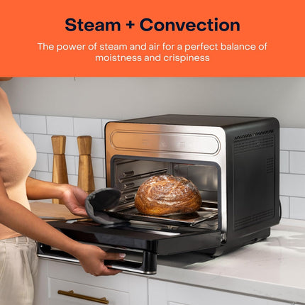 Nutricook Steami, Steam + Air Fryer Oven, 11-in-1 Functions, 24L Capacity, Steam + Convection, Real Steam Technology, 1600 watts, Black 