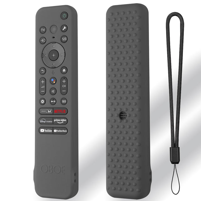 OBOE Sony Bravia Smart TV Remote Cover - Compatible with RMF-TX910U, Voice Remote Protective Cover with Lanyard (Dark Grey) 