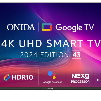 ONIDA 108 cm (43 inch) Nexg Series 4K Ultra HD LED Smart Google TV 43UIG (Black) 