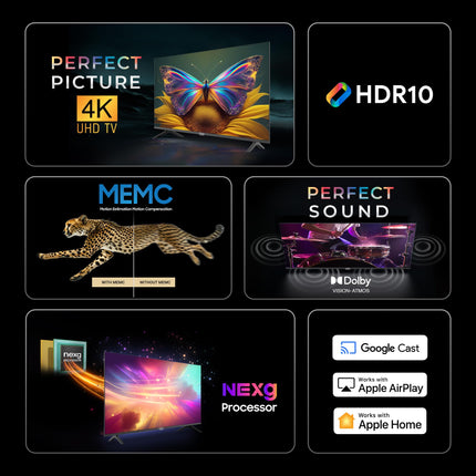 ONIDA 108 cm (43 inch) Nexg Series 4K Ultra HD LED Smart Google TV 43UIG (Black) 