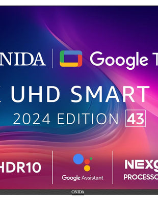 ONIDA 108 cm (43 inch) Nexg Series 4K Ultra HD LED Smart Google TV 43UIG (Black) 