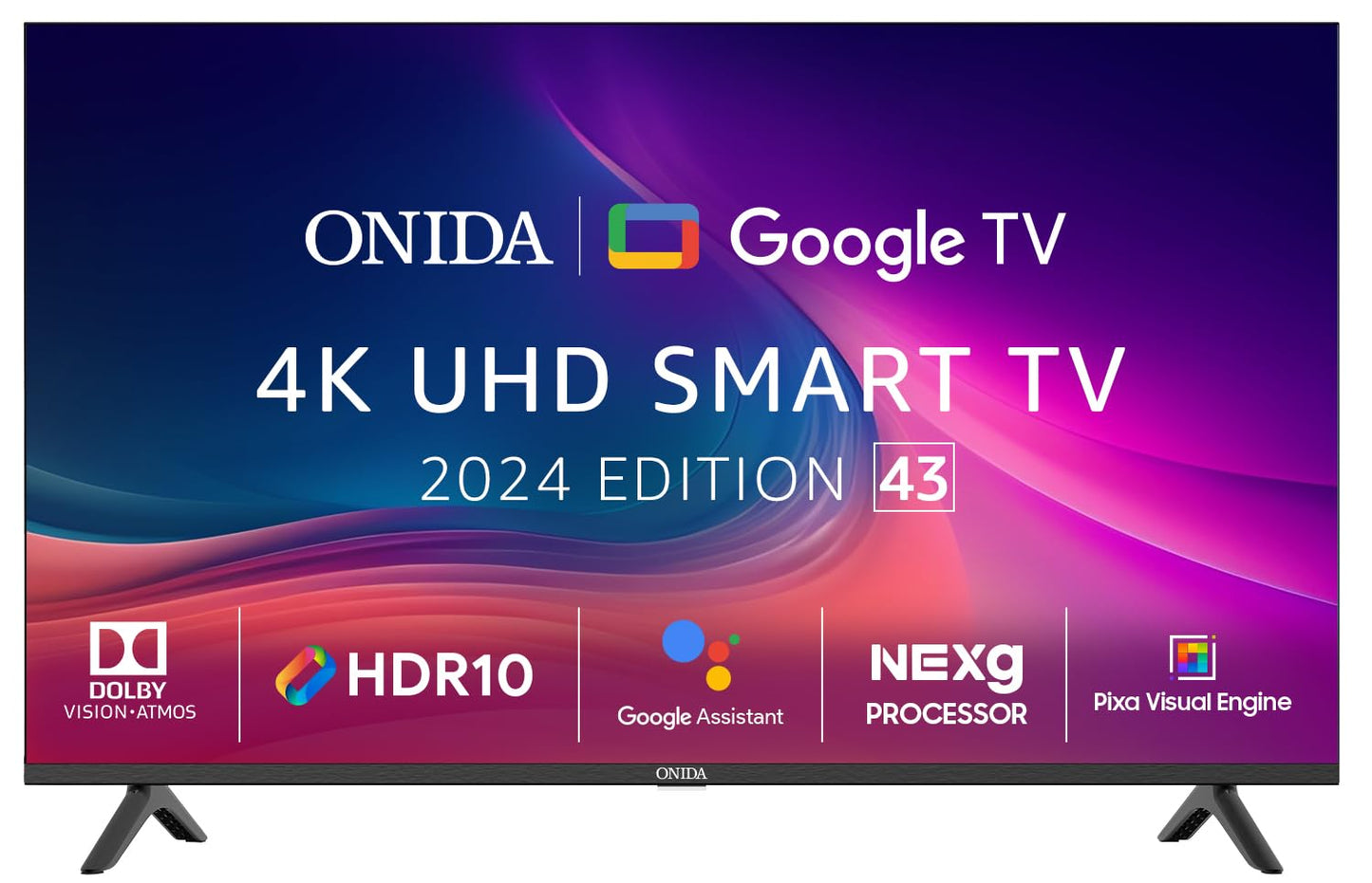 ONIDA 108 cm (43 inch) Nexg Series 4K Ultra HD LED Smart Google TV 43UIG (Black) 