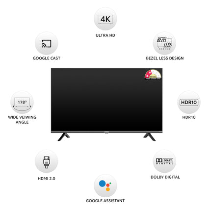 ONIDA 108 cm (43 inches) Nexg Series 4K Ultra HD Smart Google LED TV 43UZI 