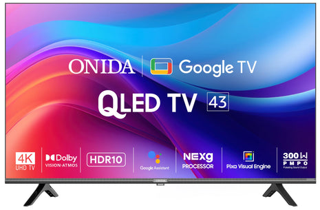 ONIDA 108 cm (43 inches) Nexg Series 4K Ultra HD Smart Google QLED TV QZ43UI 