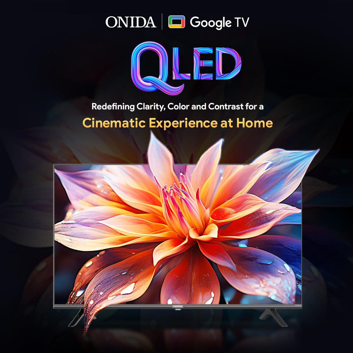 ONIDA 108 cm (43 inches) Nexg Series 4K Ultra HD Smart Google QLED TV QZ43UI 