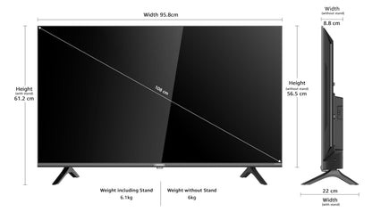 ONIDA 108 cm (43 inches) Nexg Series 4K Ultra HD Smart Google QLED TV QZ43UI 