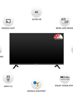 ONIDA 108 cm (43 inches) Nexg Series 4K Ultra HD Smart Google QLED TV QZ43UI 