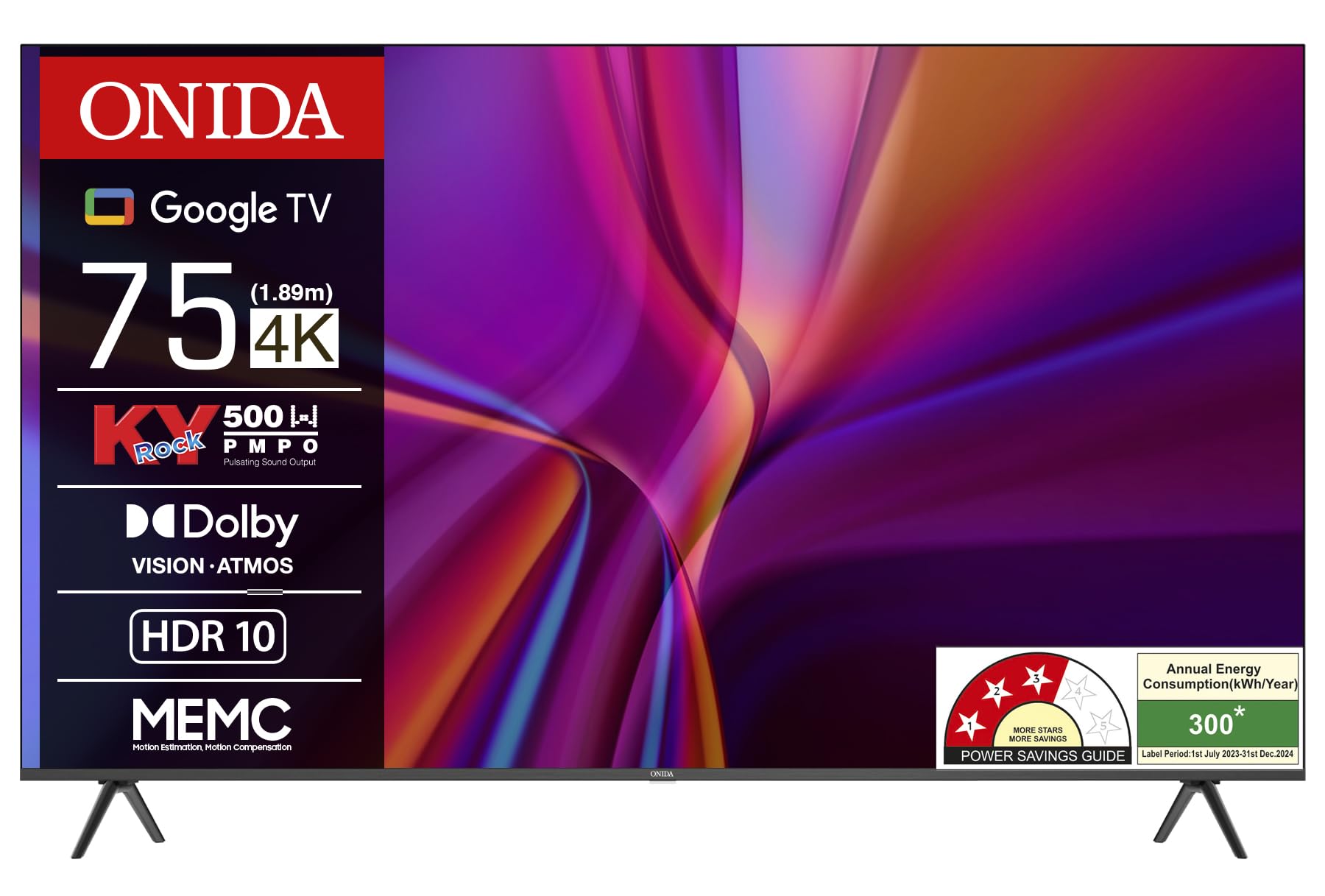 ONIDA 189 cm (75 inch) Nexg Series 4K Ultra HD Smart LED Google TV 75UIG-R 