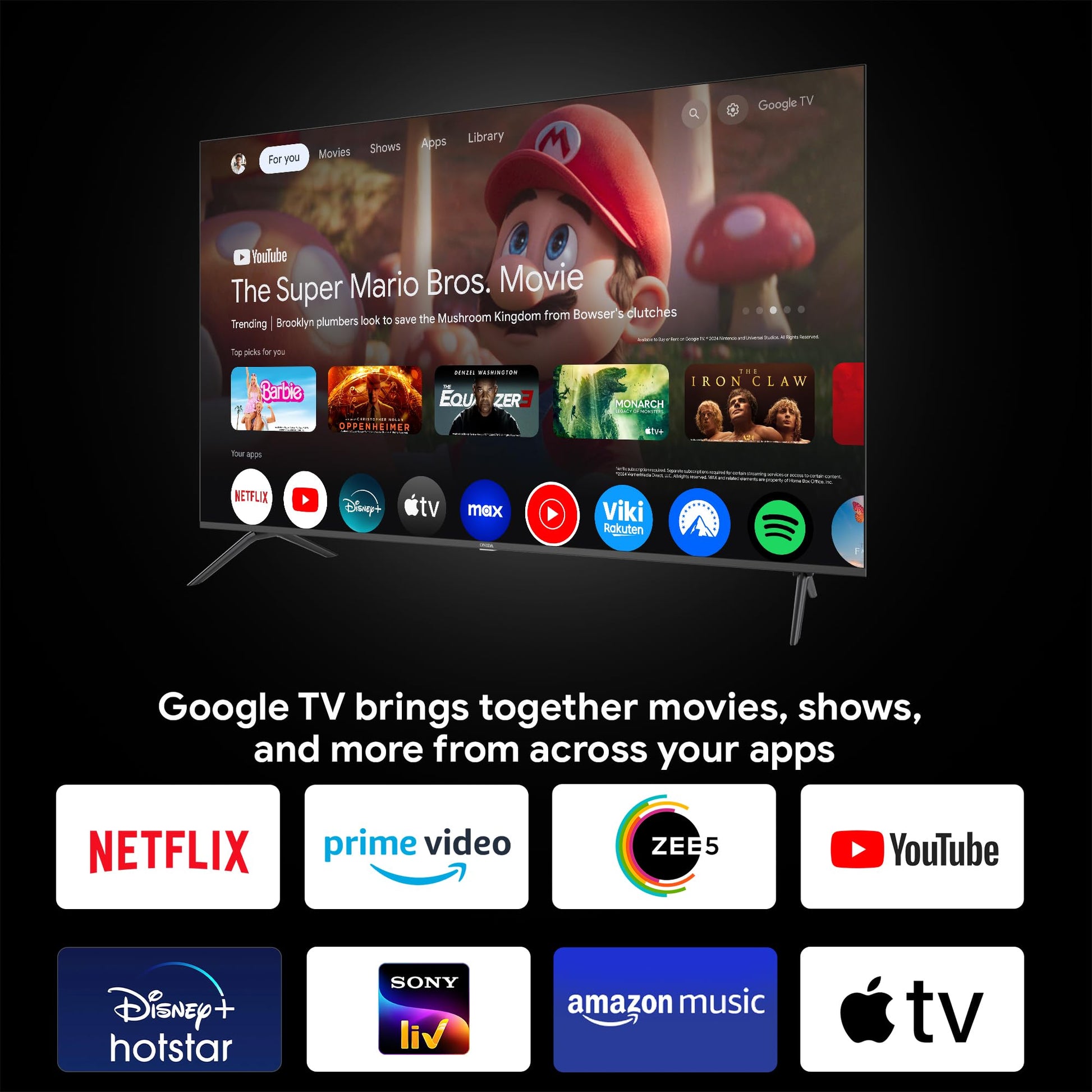 ONIDA 189 cm (75 inch) Nexg Series 4K Ultra HD Smart LED Google TV 75UIG-R 