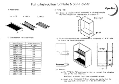 OPENFIRST Stainless Steel (900 MM) with SS Drainer Tray Sheet for Modular Kitchen Cabinets, Set of 3 Pcs (900 MM) 