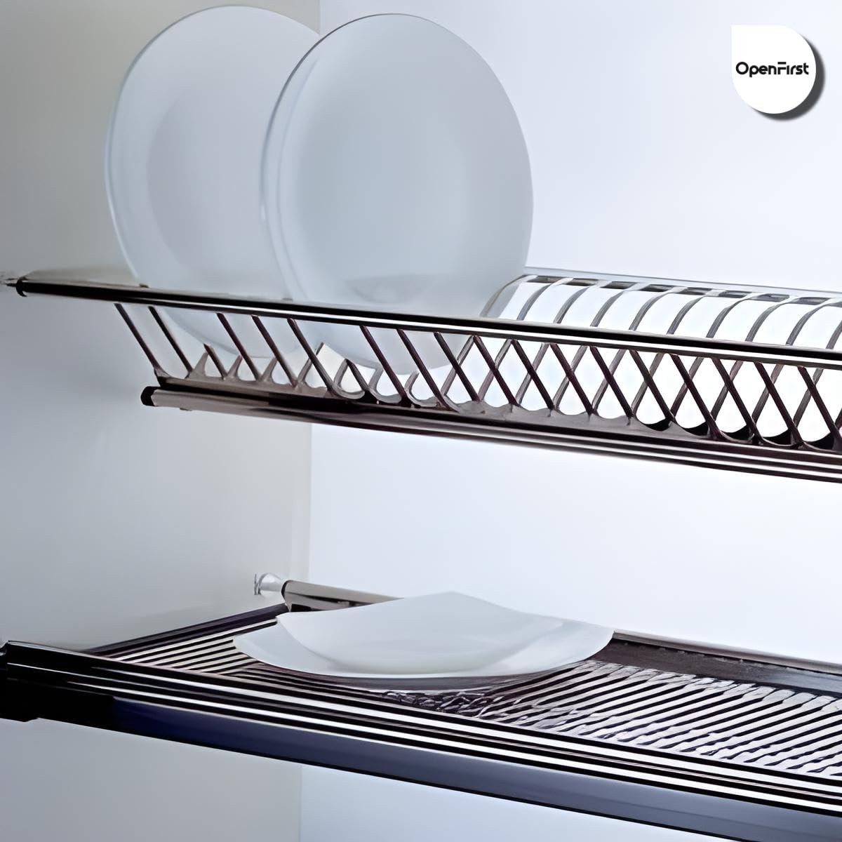 OPENFIRST Stainless Steel (900 MM) with SS Drainer Tray Sheet for Modular Kitchen Cabinets, Set of 3 Pcs (900 MM) 