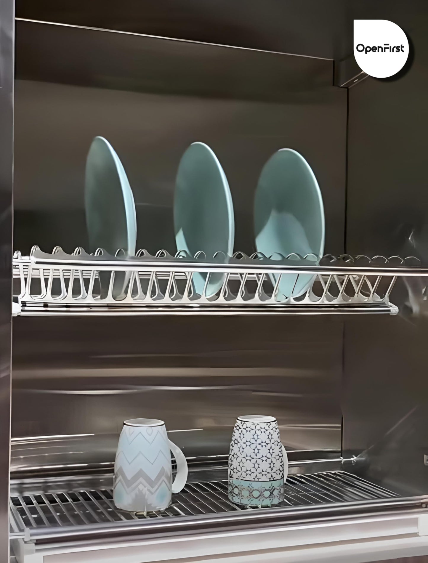 OPENFIRST Stainless Steel (900 MM) with SS Drainer Tray Sheet for Modular Kitchen Cabinets, Set of 3 Pcs (900 MM) 
