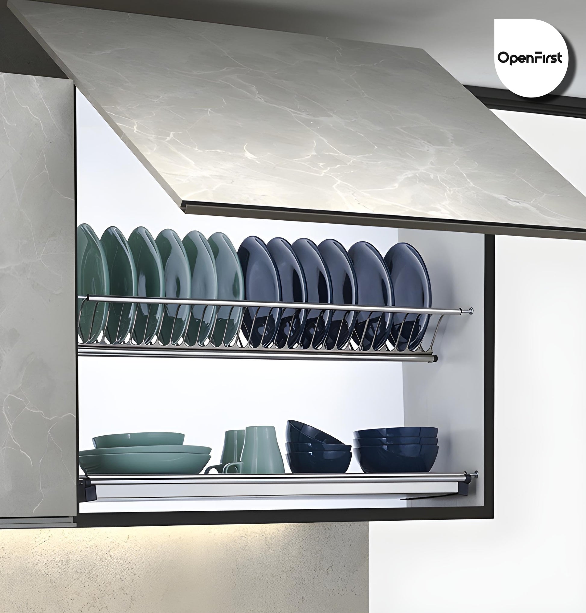 OPENFIRST Stainless Steel (900 MM) with SS Drainer Tray Sheet for Modular Kitchen Cabinets, Set of 3 Pcs (900 MM) 