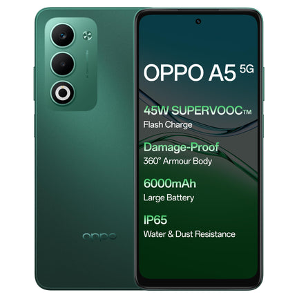OPPO A5 5G (Aurora Green, 6GB RAM, 128GB Storage) with No Cost EMI/Additional Exchange Offers 