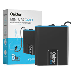 Oakter Mini UPS PRO for High Capacity WiFi Routers 12V & Upto 3A | Power Backup Upto 8 Hours | Supports Jio, Airtel & Other Routers | 12 Months Warranty | Current Surge & Deep Discharge Protection | 