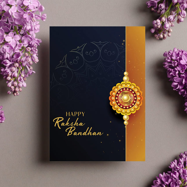 Oblivion Rakhi Combo Gift For Brother With Center Filled Chocolate |Golden Color Rakhi| Rakhi Gift For Brother/Sister| Rakkhi For Men | Rakhi Set Of 1| With Greeting Card,Roli-Chaval,Coin(K1_703_Cb32) 