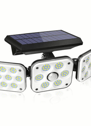 Ohotter Aluminium Outdoor Solar Light, Solar Light With Motion Sensor Ip65 Waterproof 138 Led Outdoor Solar Floodlight 3 Heads For Garden [Energy Class A+++] (1 Pack) 