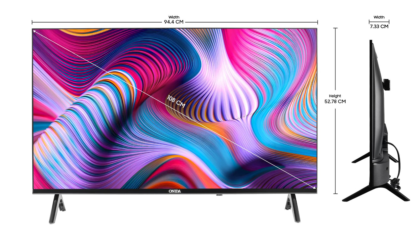 Onida 108 cm (43 inch) Full HD Smart TV 43ACF (Black) 