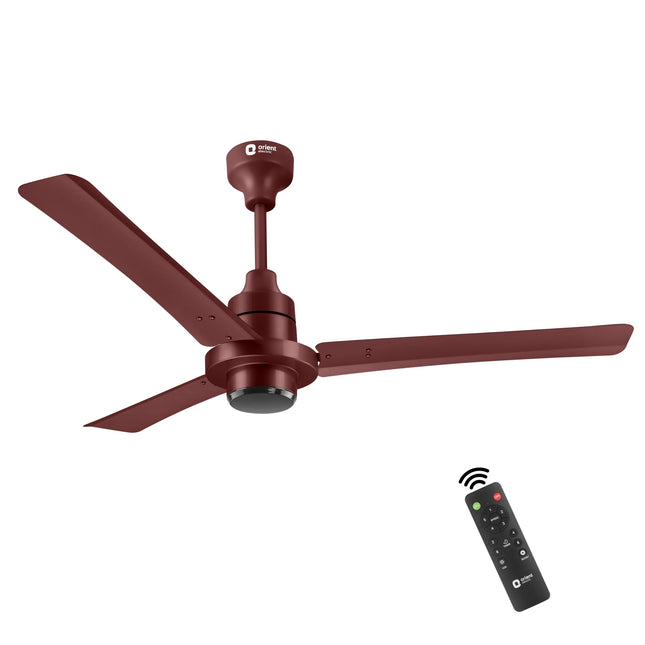 Orient Electric 1200 mm I Tome Remote | BLDC energy saving ceiling fan | BEE 5-star rated, consumes 26W at the highest speed | 3-year warranty by orient | Brown, pack of 1 