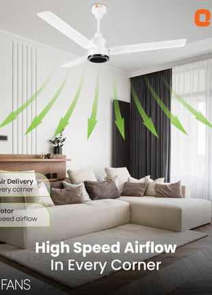 Orient Electric 1200 mm Zeno BLDC | BLDC energy saving ceiling fan with Remote |BEE 5-star rated | Saves up to 50% on electricity bills | 3-year warranty by Orient | White, pack of 1 