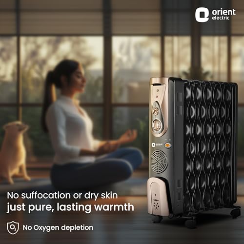 Orient Electric 2900W Oil Filled Radiator With 3 Heat Settings Black 