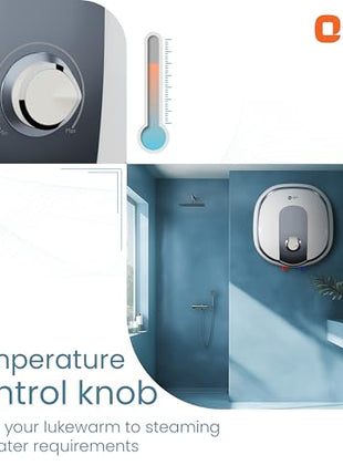 Orient Electric AQUATOR+ | 25L Storage water heater| 5 Ultra-diamond Glassline coated tank | Suitable for high-rise buildings | 7 year tank warranty | Free Installation and Connecting Pipes 