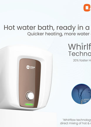 Orient Electric Aquator Edge |15L Storage Water Heater| BEE-5 Star rated |8 bar pressure compatibility | Suitable for high rise buildings |5 years tank warranty 