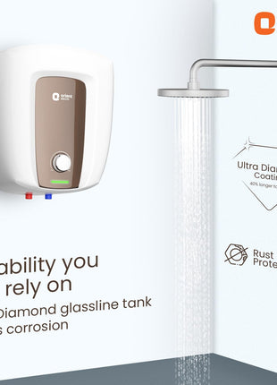 Orient Electric Aquator Edge |15L Storage Water Heater| BEE-5 Star rated |8 bar pressure compatibility | Suitable for high rise buildings |5 years tank warranty 
