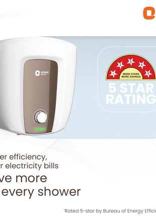 Orient Electric Aquator Edge |15L Storage Water Heater| BEE-5 Star rated |8 bar pressure compatibility | Suitable for high rise buildings |5 years tank warranty 