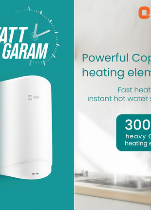 Orient Electric Aura Instant Pro 3L Instant Geyser for Kitchen & Bathroom| 3000W Powerful Heating Element Instant Water Heater | SS Tank | For Low & Mid Rise Buildings| 5 years warranty by Orient 