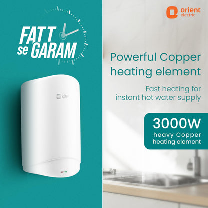 Orient Electric Aura Instant Pro 3L Instant Geyser for Kitchen & Bathroom| 3000W Powerful Heating Element Instant Water Heater | SS Tank | For Low & Mid Rise Buildings| 5 years warranty by Orient 
